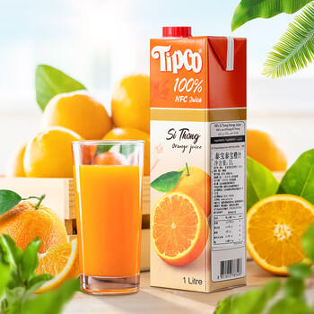 泰宝泰宝 tipco 泰国原装进口 进口NFC 橙汁1L 100%果汁无添加饮料 VC /水饮冲调 /饮料 /果蔬汁/饮料 商品图4