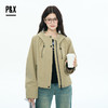 P&X设计师女装2025秋季连帽短款风衣拉链插肩袖825319170 卡其 商品缩略图0