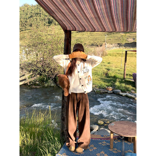 <曾小咸推荐>韩系童趣小狗狗绣花排扣毛衣 商品图4