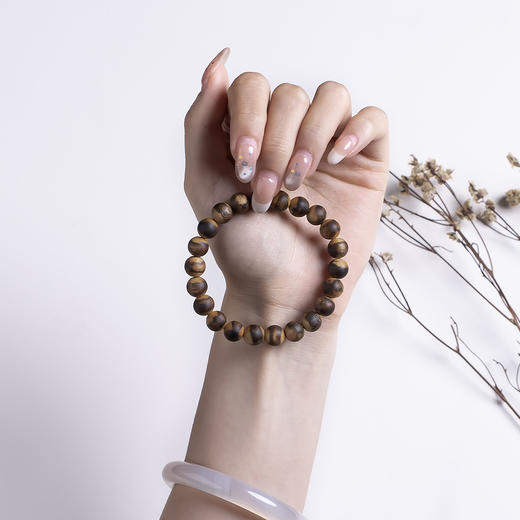 xy0543特色虎斑纹8mm沉香素串单圈手串 商品图7
