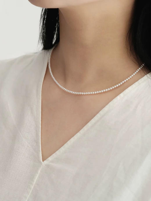 天语龙吟珍珠锁骨链5mm小米珠天然淡水珍珠项链百搭颈链高级锁骨链 商品图4