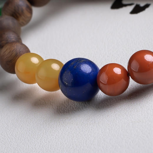 xy0540沉香+青金蜜蜡南红手串 商品图5