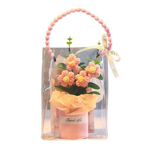 【教师节礼物❗针织花束礼袋】师恩如织「礼袋传情」送给老师一份难忘的礼物，向日葵花束摆件，有意义的谢师礼纪念品，开学送老师小礼品L 商品图4