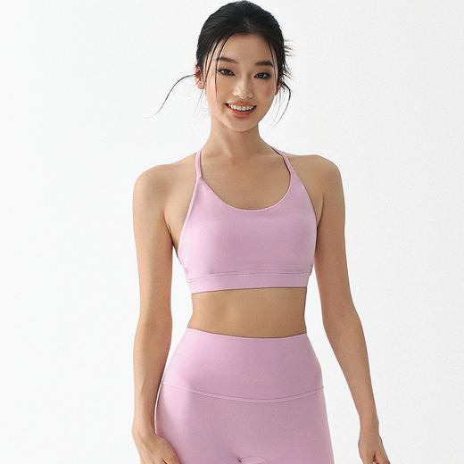 跃牌（呗咪纷纷系列）夏季裸感美背运动内衣女防下垂聚拢挂脖文胸胸垫一体健身瑜伽上衣WX14111 商品图1