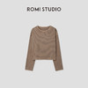 ROMI STUDIO“复古寻常”重磅棉韧性不易皱撞色长袖T恤 RWCAS65084 商品缩略图0