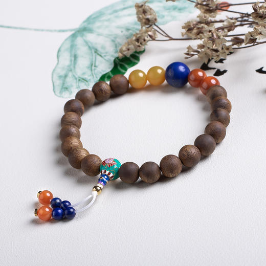 xy0540沉香+青金蜜蜡南红手串 商品图1