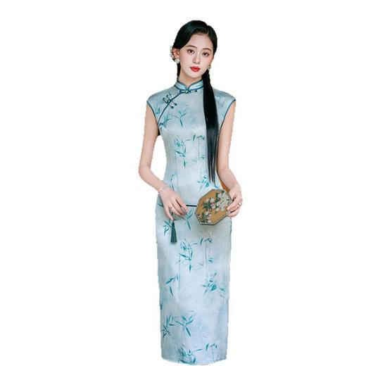 SKY 5825191中式改良新中式长款坎肩袖旗袍日常旗袍 商品图4