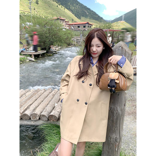 <曾小咸推荐>现货秒杀 ！微信超特价！韩版双排扣中长款风衣 日常269.99 立减100 秒杀169.99！！ 商品图3