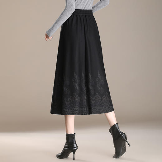 QYM A621-Y时尚新款高腰口袋百褶裙半身裙中长款A字裙 商品图3