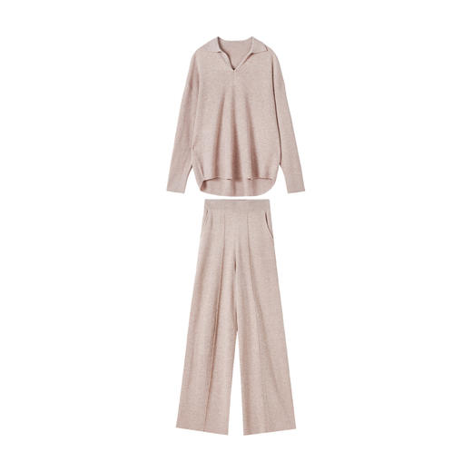 OSL 9319秋季套装时尚洋气宽松上衣+阔腿裤针织两件套装潮 商品图4