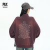 P&X设计师女装2025秋季长袖宽松卫衣翻领做旧字母 825317147 紫色 商品缩略图4