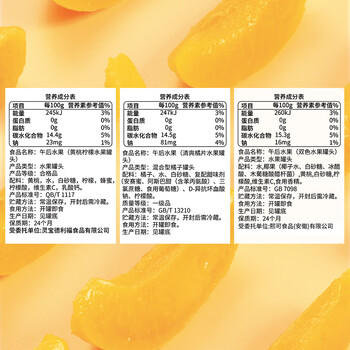 三只松鼠四季果捞水果罐头礼盒1824g/6罐黄桃椰果新鲜柠檬年货团购送礼 /休闲食品 /罐头食品 /水果罐头 商品图2