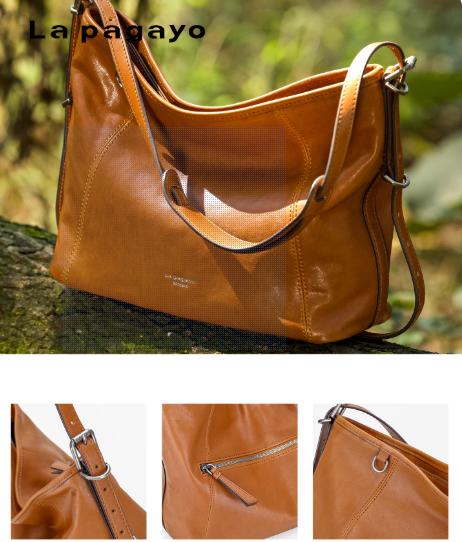 帕佳图植鞣真皮女包头层牛皮单肩斜挎包小众设计女包包 商品图1