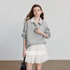 初语棉质撞色拼接双层领卫衣女宽松绿绒蒿刺绣上衣 商品缩略图0