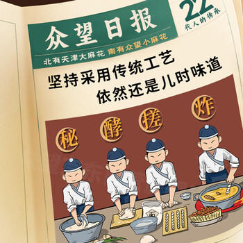 众望小麻花椒盐味520g /袋独立小包装儿童休闲零食小吃中式糕点 /休闲食品 /中式糕点 /麻花 商品图0