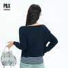 P&X设计师女装2025秋季T恤内搭背心两件套短款上衣825315163 蓝色 商品缩略图6