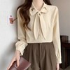 【百搭刺绣系带法式长袖衬衫】秋季新款 设计感胖mm遮肚上衣藏肉 商品缩略图5