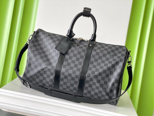 夏季特惠💰900 原单LV N41418 尺寸：45×27×20cm KEEPALL 黑格旅行袋 变码芯片 商品图0