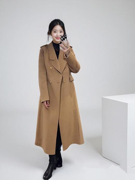 【高端系列】手工定制3980款100%羊毛英伦酷颯修身长款双面尼大衣-喜出 商品图1