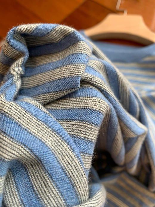 816-1 高端货 TR清爽条纹 软糯羊绒 针织短袖T恤 看相册 商品图11