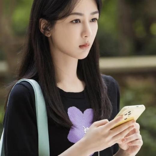 杨紫同款丨Momotiabin紫色提花冰爽针织圆领短袖-HJZXA68 商品图2