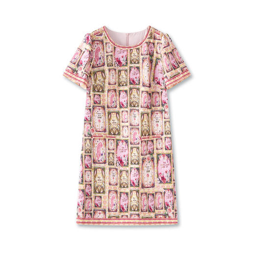 「高货wl」全新升级【铂金会员284/天猫379/差价95】(50327)洛诗琳优雅气质名媛时尚印花连衣裙2025夏季显瘦A字裙女 商品图4