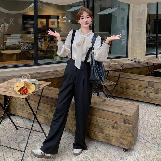 HRSNX30222025秋装新款穿着显材优雅气质背带裤两件套新款设计感 商品图2