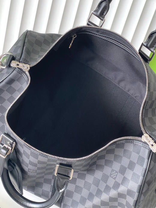 夏季特惠💰900 原单LV N41418 尺寸：45×27×20cm KEEPALL 黑格旅行袋 变码芯片 商品图8