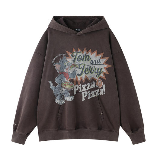 【猫和老鼠联名】BJHG不计后果连帽卫衣男秋季美式做旧情侣上衣女 商品图4