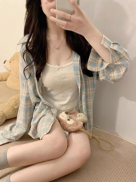 【秋季新款港风格子衬衫】新款oversize宽松慵懒风 外穿衬衣休闲 