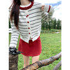 <曾小咸推荐>早秋慵懒风撞色条纹百搭毛衣开衫！ 商品缩略图1
