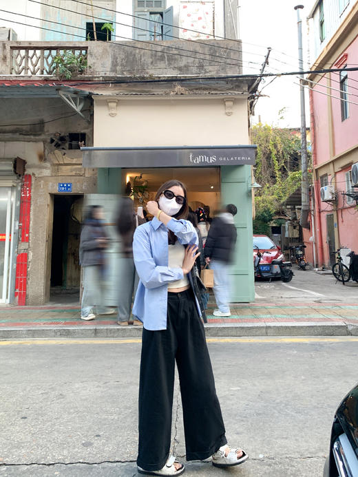 <曾小咸推荐>（款式较久，面料容易撕破，下架不上！！）3.25现货秒杀！微信超特价！3色翻边高腰显瘦休闲裤 日常169.99 立减80 秒杀89.99！ 商品图6