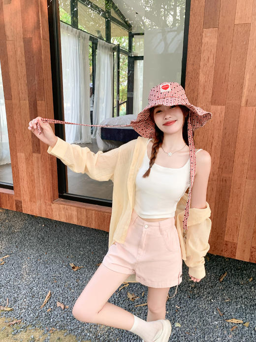 【129元任选2件】现货！简约高腰宽松显瘦牛仔短裤 商品图12