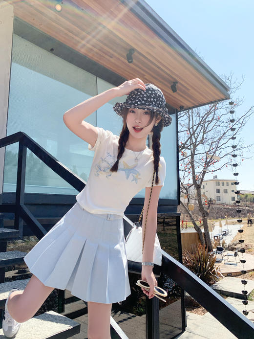 【129元任选2件】现货！蓝色百褶半身裙 商品图9