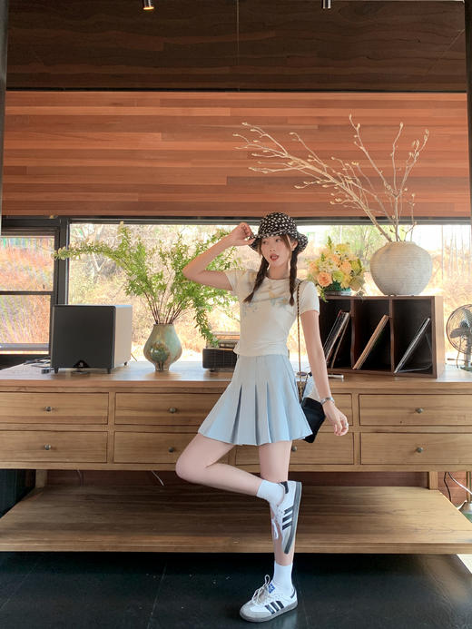 【129元任选2件】现货！蓝色百褶半身裙 商品图5