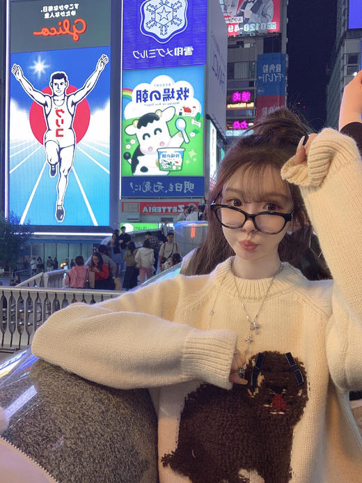 金蘑菇菇 忙着可爱 / 邪恶摇粒绒毛衣格子裤 松弛少女感 商品图4