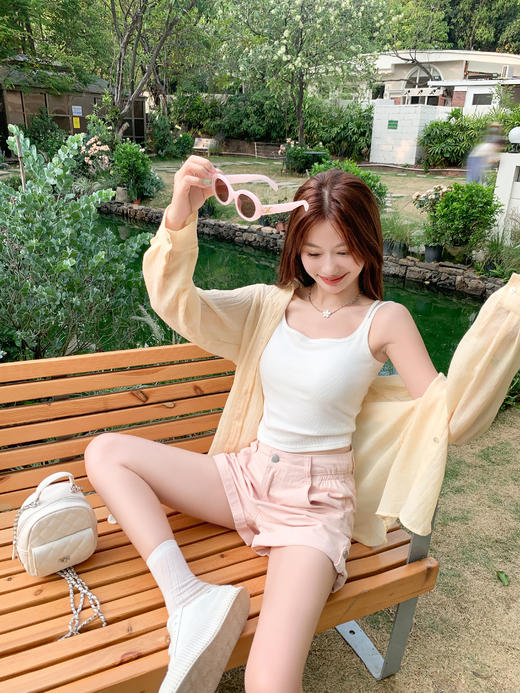 【129元任选2件】现货！简约高腰宽松显瘦牛仔短裤 商品图8