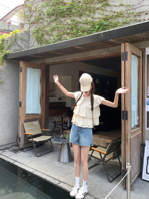 <曾小咸推荐>3.25现货秒杀 ！微信超特价！小飞袖花边衬衫 日常149.99 立减70 秒杀79.99！！ 商品图6