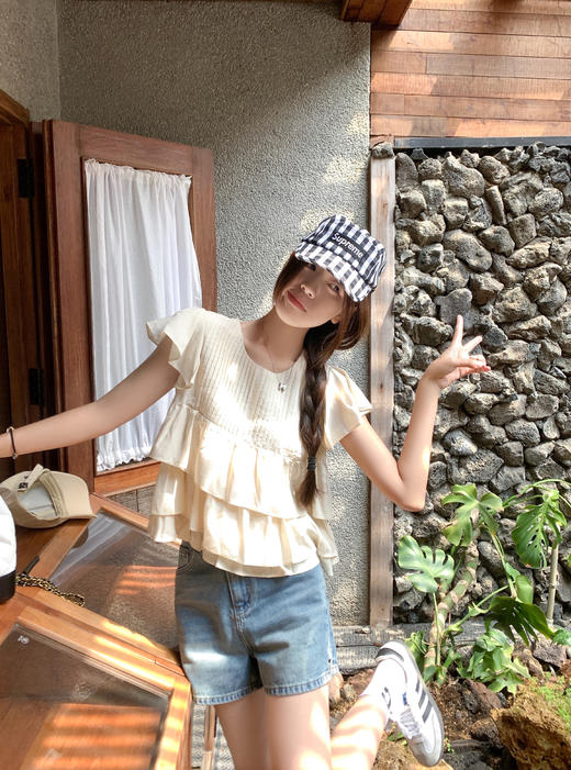 <曾小咸推荐>3.25现货秒杀 ！微信超特价！小飞袖花边衬衫 日常149.99 立减70 秒杀79.99！！ 商品图11