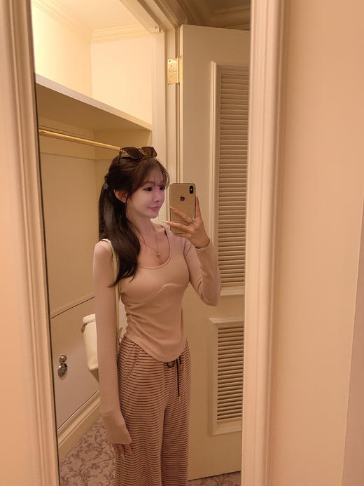 金蘑菇菇 温暖底色纯欲打底 / 自带bra 瞬间穿出韩漫身材耶！ 商品图1