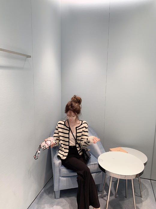 金蘑菇菇 我的秋冬常态 不费力套装 / 条纹毛衣连帽+开衫两版 商品图7