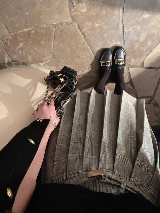 百褶格子短裙  是元英妹妹呀 / 商品图5