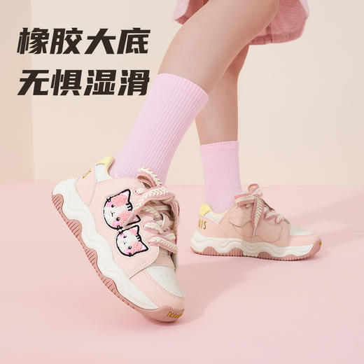 泰兰尼斯秋季新款儿童运动鞋女童轻便软底休闲鞋防滑减震幼儿园鞋 T01X5C6944 商品图4