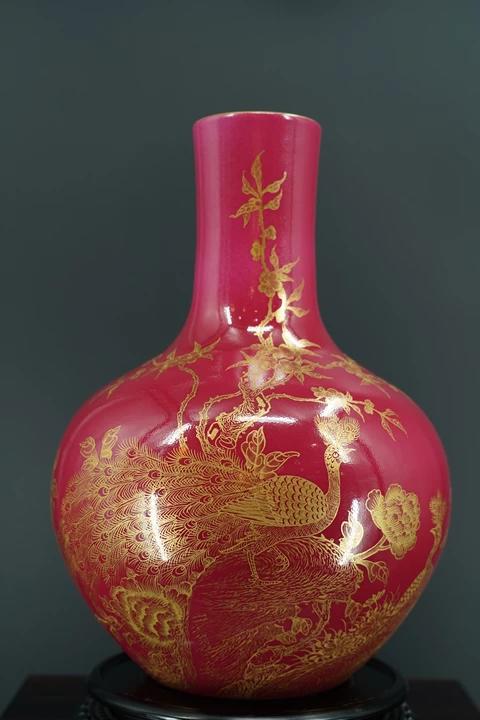 胭脂水描金花鸟天球 商品图0