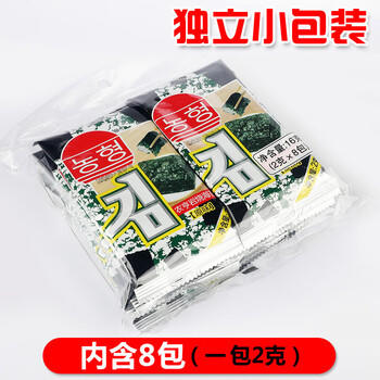 农亨原味岩烧海苔片16g 即食海苔寿司香脆紫菜片儿童零食小吃2g*8包 /休闲食品 /海味零食 /海苔 商品图1