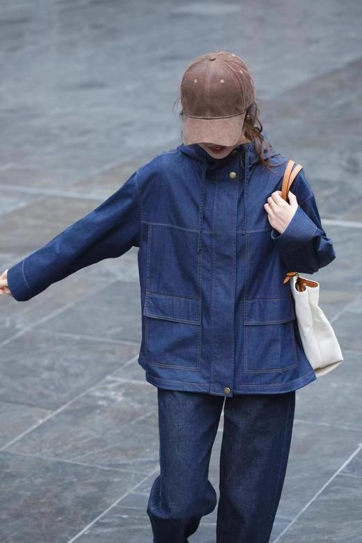 小禾同款薄款连帽夹克牛仔外套 商品图7