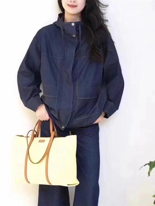 小禾同款薄款连帽夹克牛仔外套 商品图10