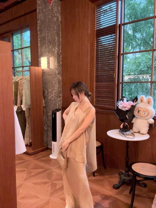 PIAN AI冷小姐#杏色飘带套装 商品图1