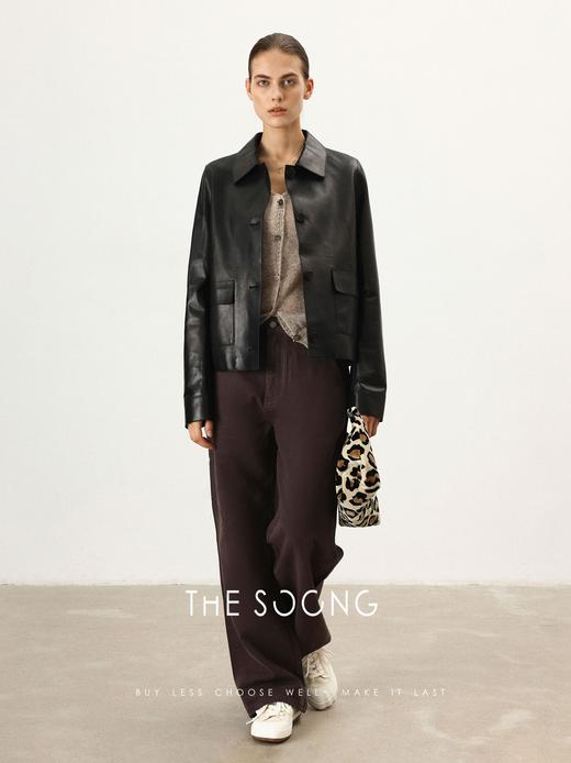 THESOONG"至简艺术"复古莱赛尔水洗做旧直筒牛仔裤HWKZ7760 商品图5