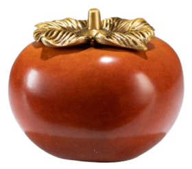 朱炳仁铜柿柿顺意收纳盒（红）